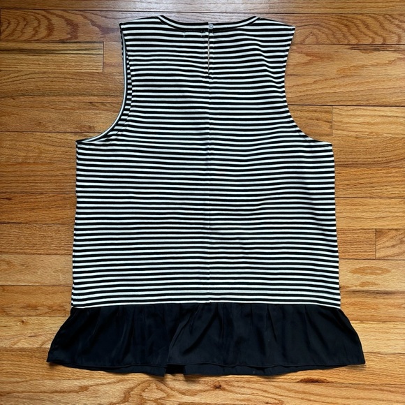 J Crew Striped Tank Women’s Ruffle Hem Sz Medium - Picture 4 of 5